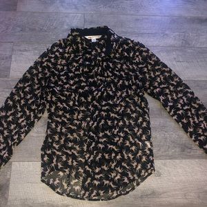 See through button down top